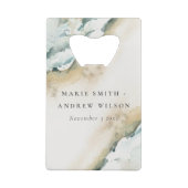 Coastal Sea Waves Sand Beach Nautical Wedding クレジットカード栓抜き (裏面)