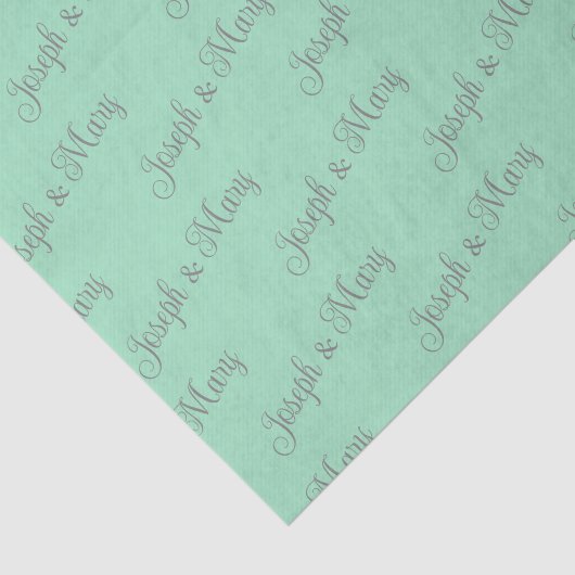 Coastal Seafoam Elegant Gray Script Ocean Wedding 薄葉紙 (詳細)