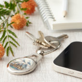 Coastal Seagulls Watercolor Seascape キーホルダー (側面)