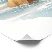 Coastal Seagulls Watercolor Seascape ポスター (コーナー)