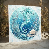 Coastal Seahorse Ocean Corals Tropical Decorative タイル
