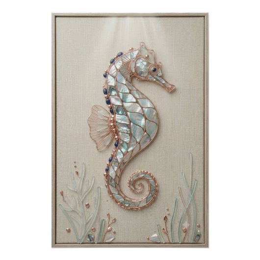 Coastal Seahorse Wall Art ポスター (正面)