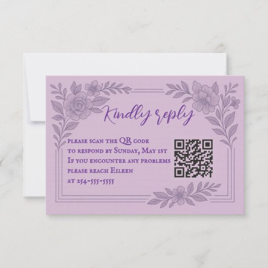 Coastal Seascape QR Code RSVP Card (正面)