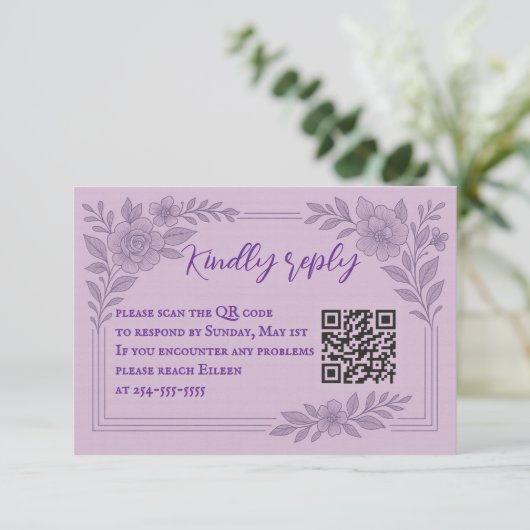 Coastal Seascape QR Code RSVP Card (スタンド正面)