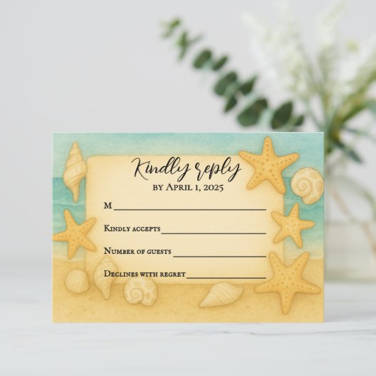 Coastal Seascape RSVP Card (スタンド正面)