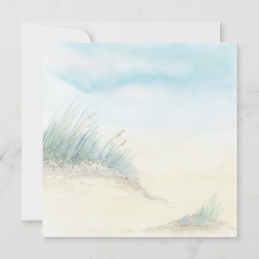 Coastal Seascape Rustic Watercolor 招待状 (裏面)