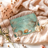 Coastal Seashell Botanical Wedding サンキューカード
