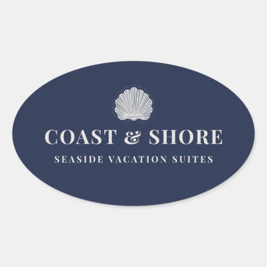 Coastal Seashell Brand Logo 楕円形シール (正面)