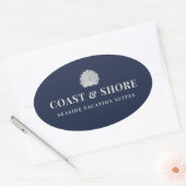 Coastal Seashell Brand Logo 楕円形シール (封筒)