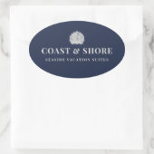 Coastal Seashell Brand Logo 楕円形シール (バッグ)