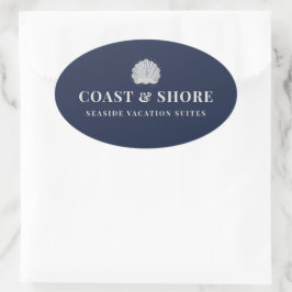Coastal Seashell Brand Logo 楕円形シール
