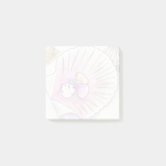Coastal Seashell Collection Nautical Sticy Notes ポストイット (正面)