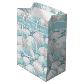 Coastal Seashell & Coral Pattern#3 ID1009 ミディアムペーパーバッグ (正面アングル)