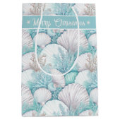 Coastal Seashell & Coral Pattern#3 ID1009 ミディアムペーパーバッグ (正面)