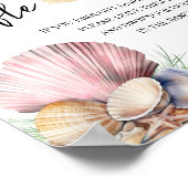 Coastal Seashell Diaper & Wipes Raffle Sign ポスター (角)