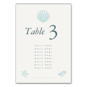 Coastal Seashell Elegant Wedding テーブルナンバー (裏面)