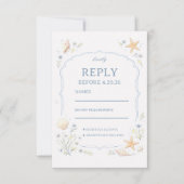 Coastal Seashell Floral Response 出欠カード (正面)