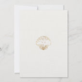 Coastal Seashell Monogram Nautical Striped Wedding 招待状 (裏面)