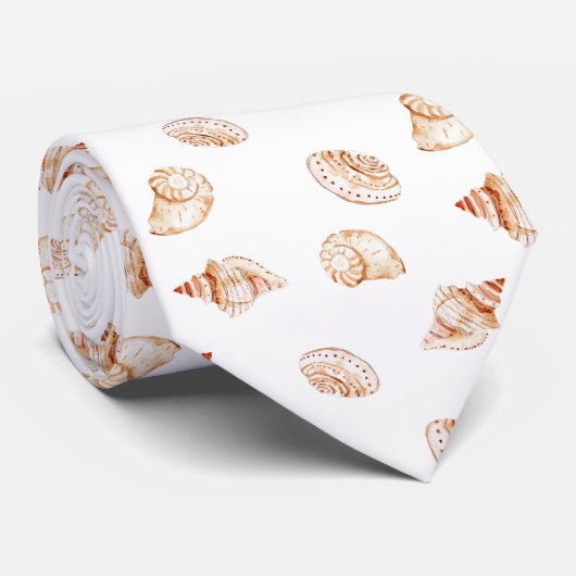 Coastal Seashell Oceanside Beach Nautical ネクタイ (ロール)