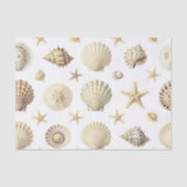 Coastal Seashell Starfish Seamless Pattern 薄葉紙 (正面)