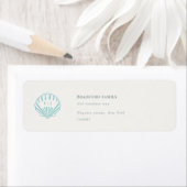 Coastal Seashell Wedding Return Address ラベル (インサイチュ)