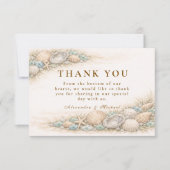 Coastal Seashell Wreath Wedding サンキューカード (正面)