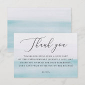 Coastal Seaside Bridal Shower | Watercolor Blue サンキューカード (正面/裏面)