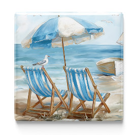 Coastal Seaside Chairs Fridge Magnet | Magnets マグネット