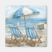 Coastal Seaside Chairs Fridge Magnet | Magnets マグネット (正面)