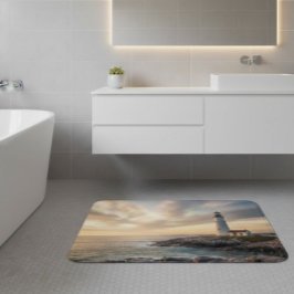 Coastal Serenity Lighthouse Bath Mat バスマット