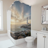 Coastal Serenity Lighthouse Shower Curtain シャワーカーテン (インサイチュ)