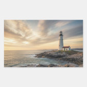 Coastal Serenity Lighthouse Stickers (4-Pack) 長方形シール (正面)