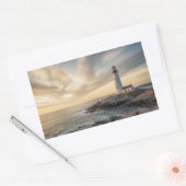 Coastal Serenity Lighthouse Stickers (4-Pack) 長方形シール (封筒)