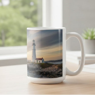 Coastal Serenity Lighthouse Wrap Mug (15oz) コーヒーマグカップ