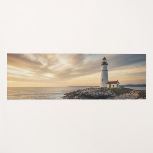 Coastal Serenity Lighthouse Yoga Mat ヨガマット (正面(横))