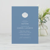 Coastal shell blue Christian baptism Invitation 招待状 (スタンド正面)