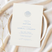 Coastal shell blue Christian baptism Invitation 招待状