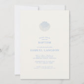 Coastal shell blue Christian baptism Invitation 招待状 (正面)