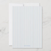 Coastal shell blue striped baptism Invitation 招待状 (裏面)