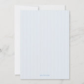 Coastal shell blue striped baptism Invitation 招待状 (裏面)