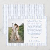 Coastal Shell  Blue Wedding Welcome Bag Card Photo サンキューカード (正面/裏面)