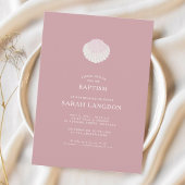 Coastal shell dusty pink baptism Invitation 招待状