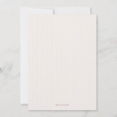 Coastal shell pink striped baptism Invitation 招待状 (裏面)