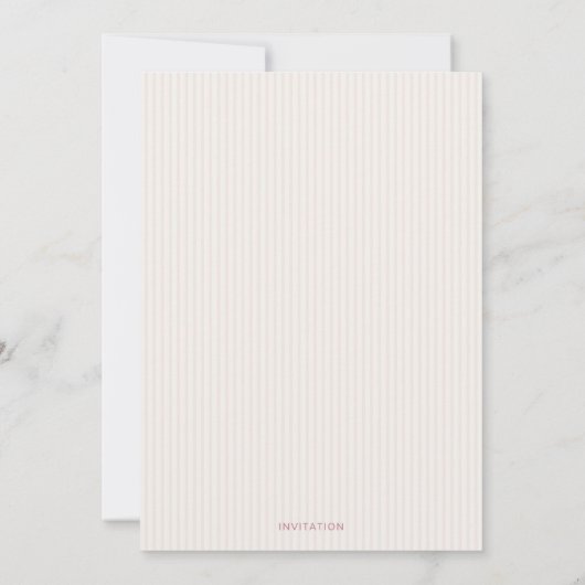 Coastal shell pink striped baptism Invitation 招待状 (裏面)