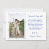 Coastal Shell Wedding Welcome Bag Card with Photo サンキューカード (正面)