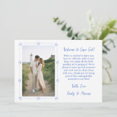 Coastal Shell Wedding Welcome Bag Card with Photo サンキューカード (スタンド正面)
