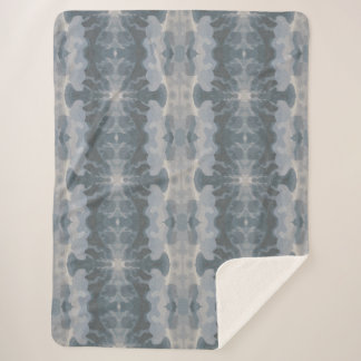  Coastal Shibori Muted Ocean Blues & San           シェルパブランケット
