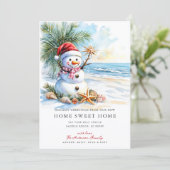 Coastal Snowman Home Sweet Home Card 案内状 (スタンド正面)