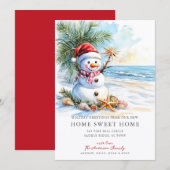 Coastal Snowman Home Sweet Home Card 案内状 (正面/裏面)