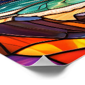 Coastal Stained Glass Art Poster ポスター (角)